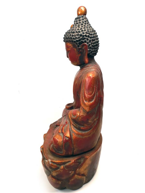 Chinesische Holz Statue - Lackiert - Buddha 3 4