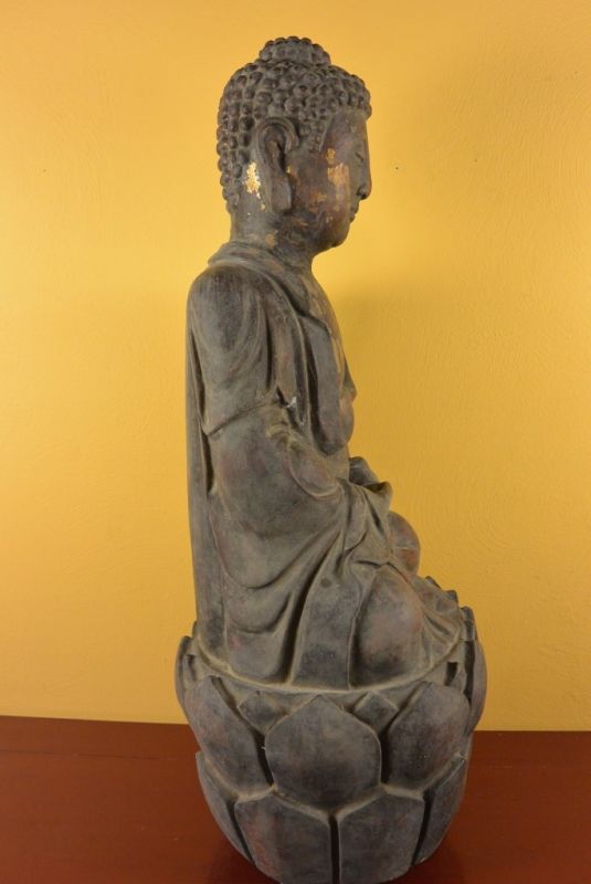 Chinesische Holz Statue Lackiert 3