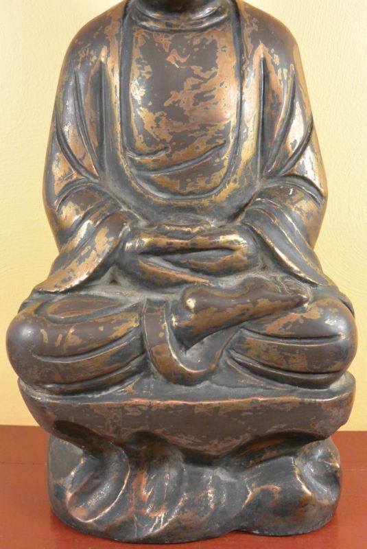 Chinesische Holz Statue Lackiert 3