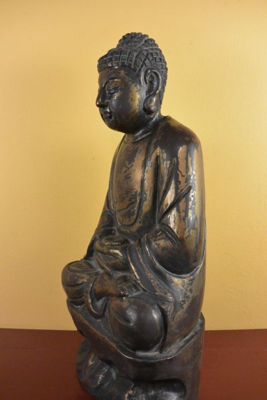 Chinesische Holz Statue Lackiert 5