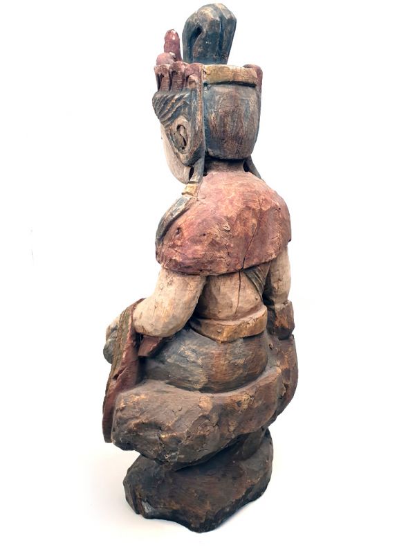 Chinesische Holz Statue Maitreya 5