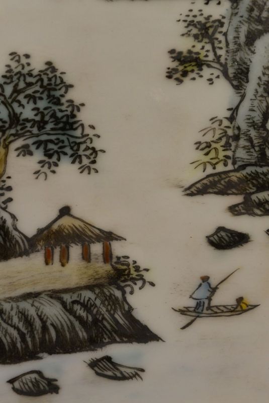 Chinesische Holzplatte und Porzellan Fluss 3