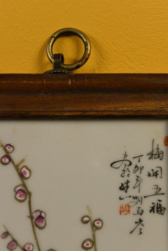 Chinesische Holzplatte und Porzellan Japanische Kirsche 2