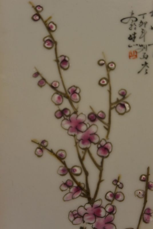 Chinesische Holzplatte und Porzellan Japanische Kirsche 3