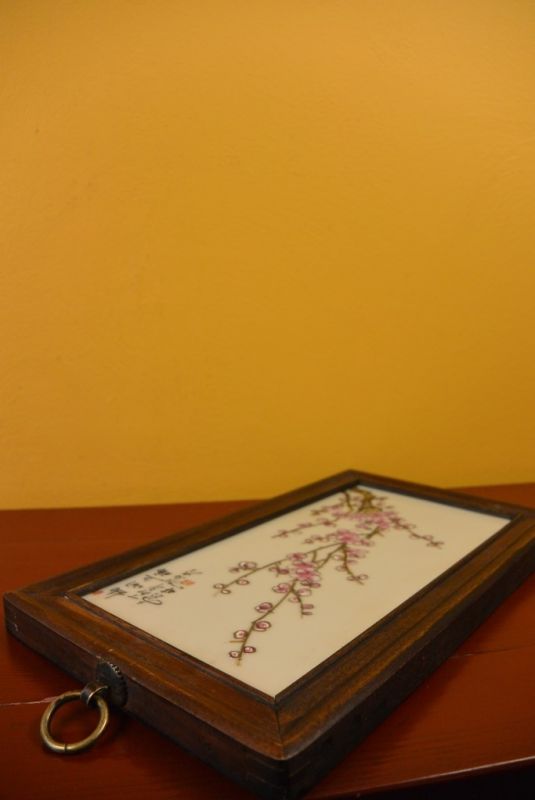 Chinesische Holzplatte und Porzellan Japanische Kirsche 5