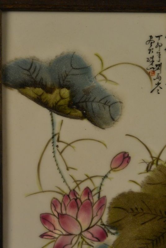 Chinesische Holzplatte und Porzellan Kirsche 2 2