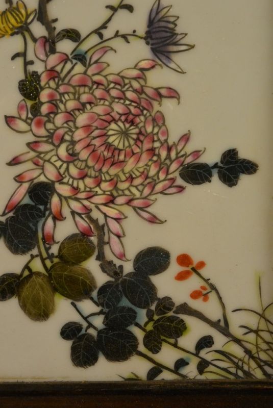 Chinesische Holzplatte und Porzellan Kirsche 4 3