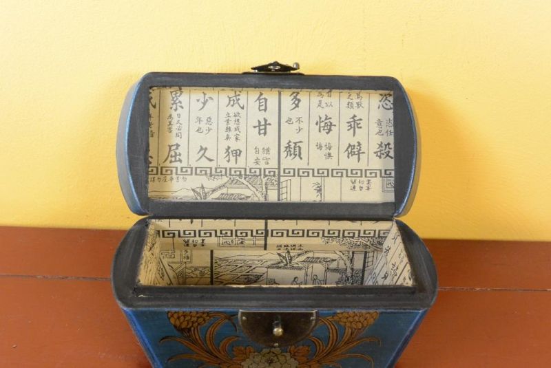 Chinesische Holzschatullen - Blau 4