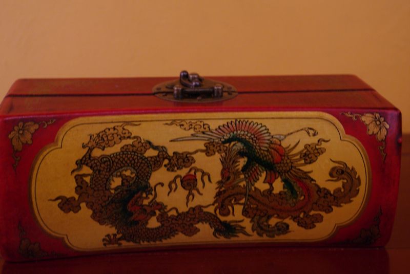 Chinesische Holzschatullen Drache und Phoenix 4