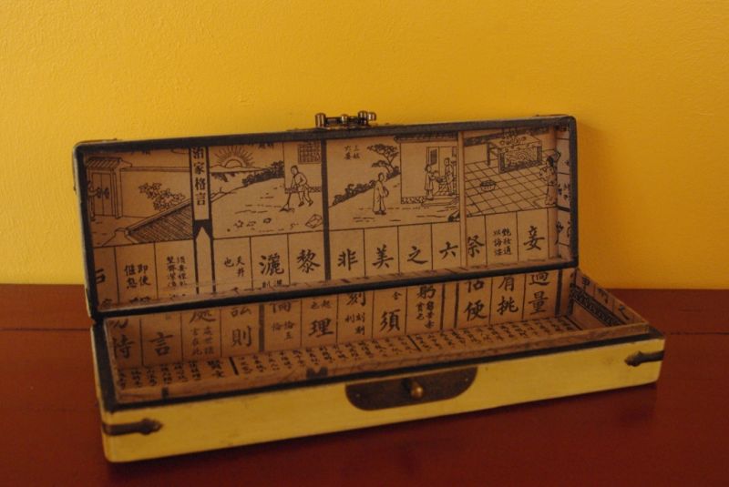 Chinesische Holzschatullen Elfenbein 5