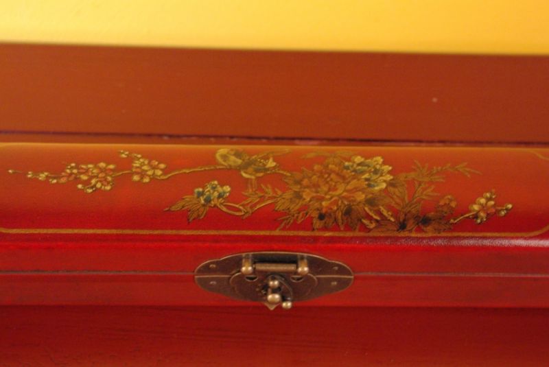 Chinesische Holzschatullen lang und rot 3