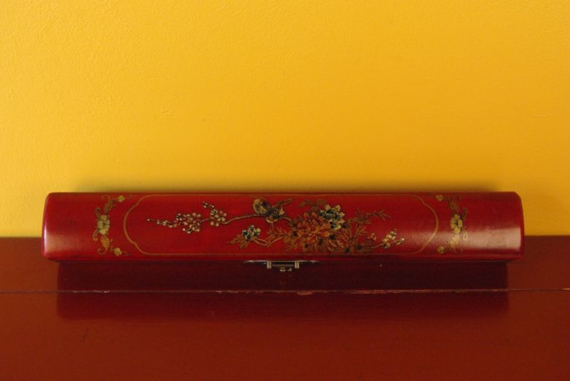 Chinesische Holzschatullen lang und rot 4