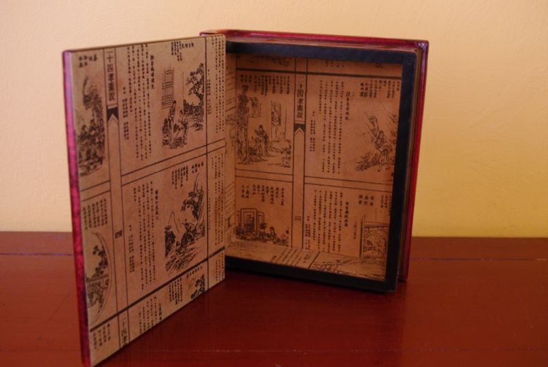 Chinesische Holzschatullen Rote und schwarze Buch 3