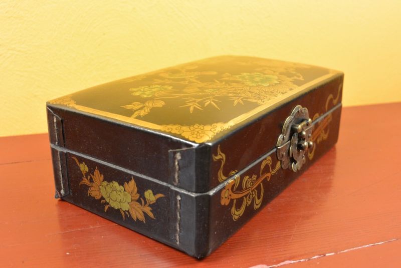 Chinesische Holzschatullen Schwarz Vögel 3