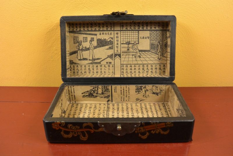 Chinesische Holzschatullen Schwarz Vögel 5