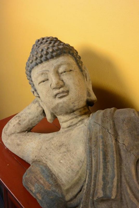 Chinesische Holzstatue - Große Reclining Buddha 4