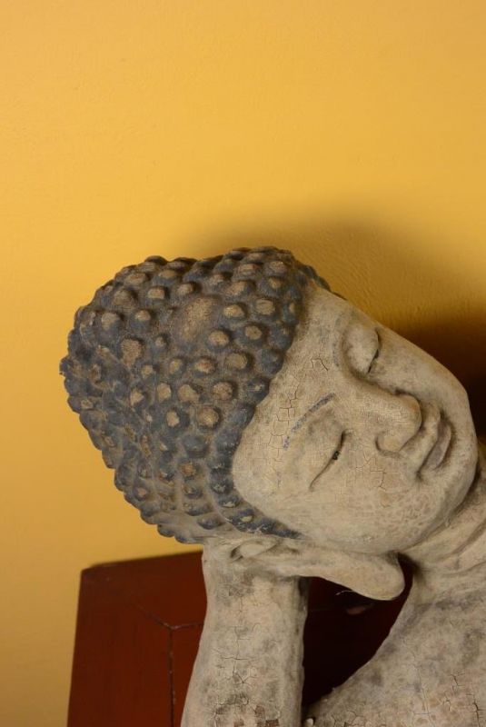 Chinesische Holzstatue - Große Reclining Buddha 5