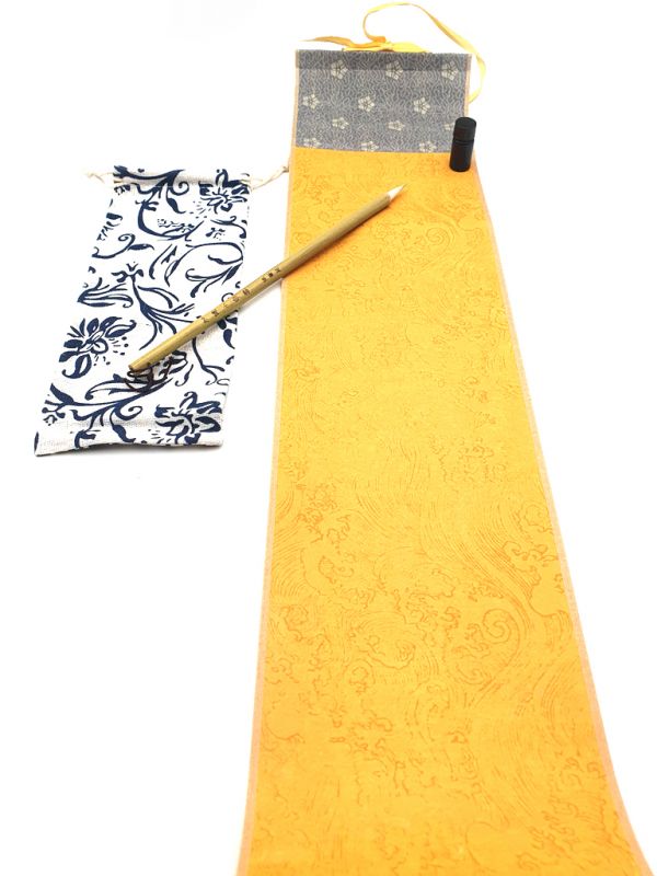 Chinesische Kalligraphie - Kakemono zum Bemalen - DIY - Mittel - Gelb 2