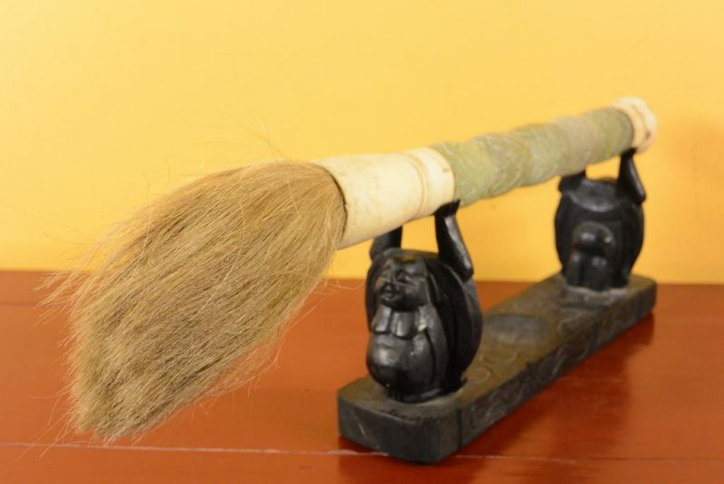 Chinesische Kalligraphie Pinsel Stein Jade geflochtenen 5