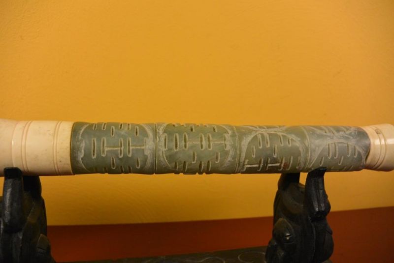 Chinesische Kalligraphie Pinsel Stein Jade geschnitzt 3