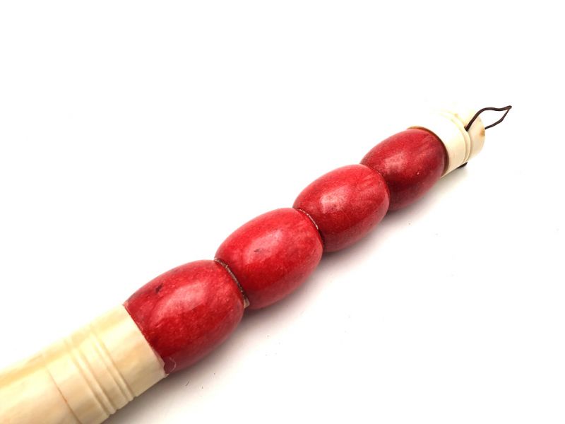 Chinesische Kalligraphie Pinsel Stein - Ovaler Stein - Rot 2