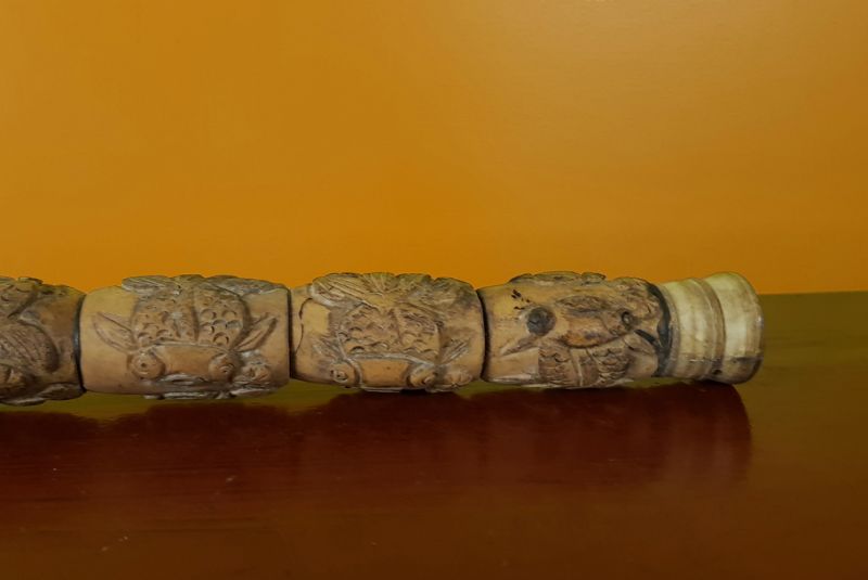 Chinesische Knochenbürsten - Gravierter Fisch 4