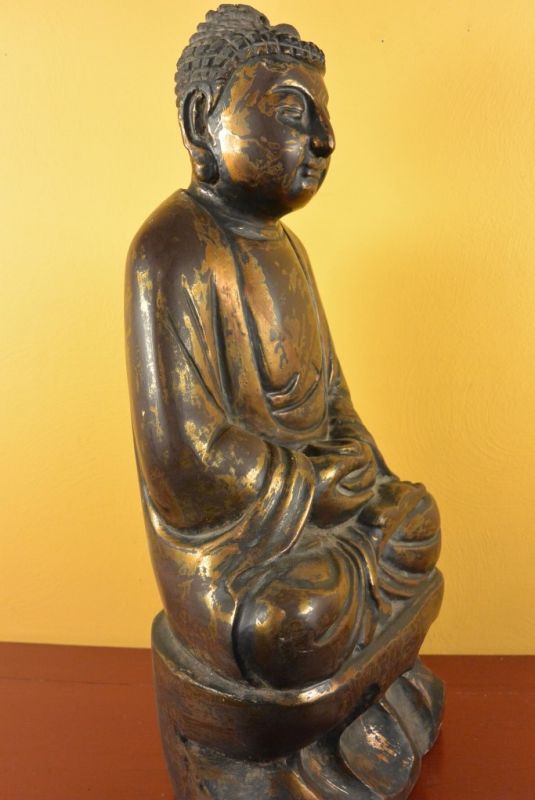 Chinesische lackiert Holz Statue 3