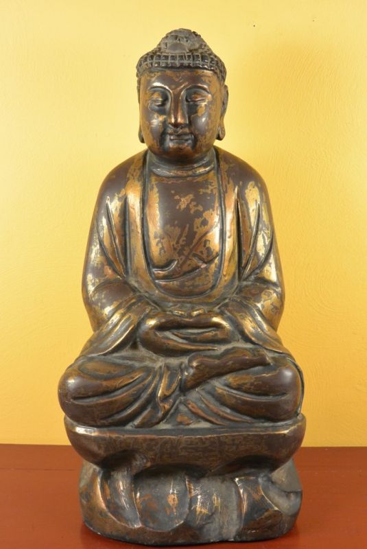 Chinesische lackiert Holz Statue 4
