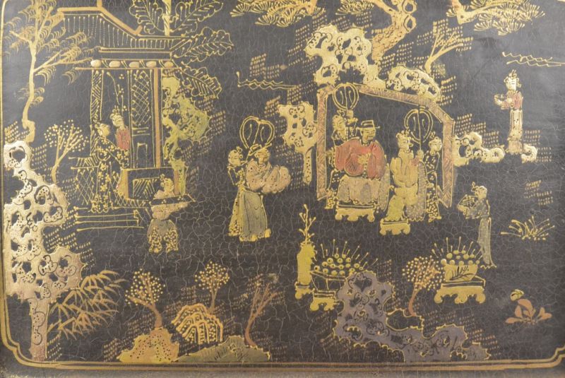 Chinesische Lackkunst Plateau 1 2