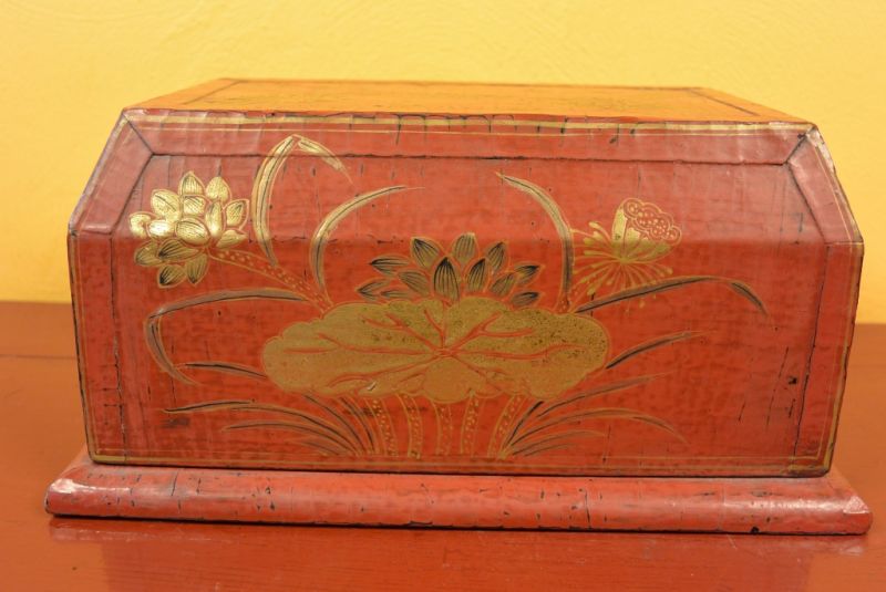 Chinesische Lackkunst Rote Box 2 3