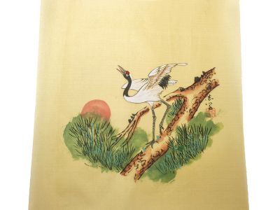 Chinesische Malerei auf Seide zum Rahmen - Der gemeine Kranich