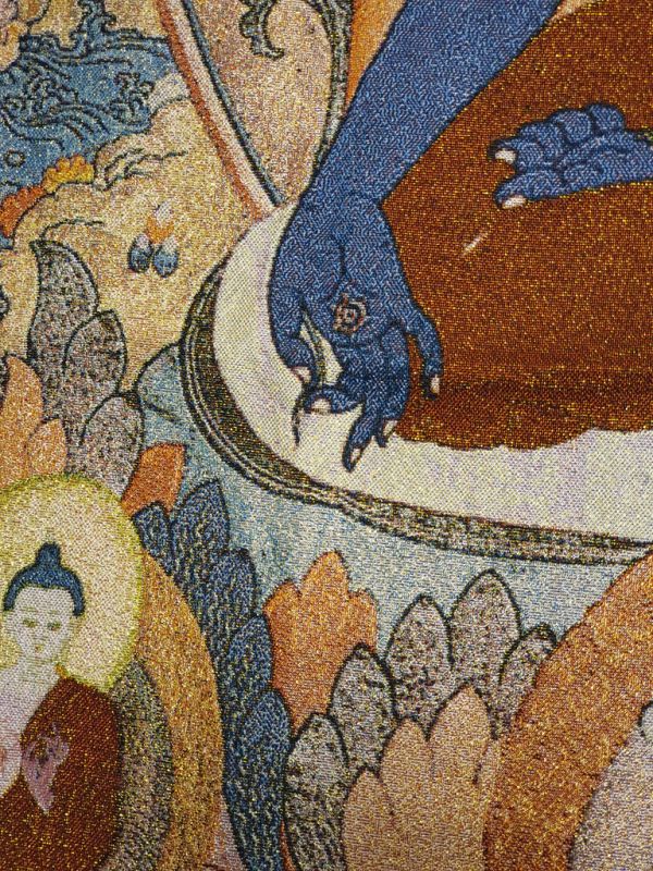 Chinesische Malerei - Stickerei auf Seide - Thangka - Akshobhya - Blauer Buddha 3