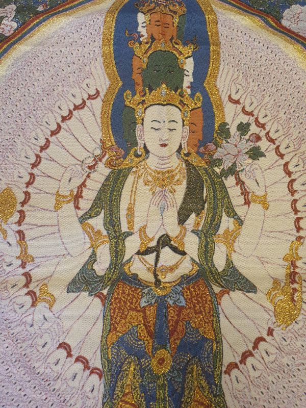 Chinesische Malerei - Stickerei auf Seide - Thangka - Tausend Handgöttin 4