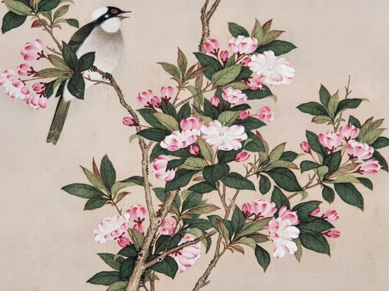Chinesische Malerei zu Rahmen Vögel auf dem Ast 3