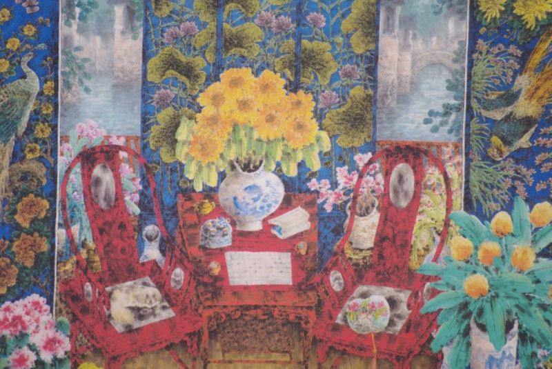 Chinesische Malerei zu Rahmen - Wohnzimmer 3