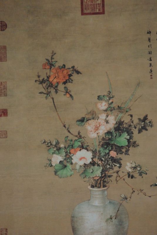 Chinesische Malereien auf Seide Blume 3