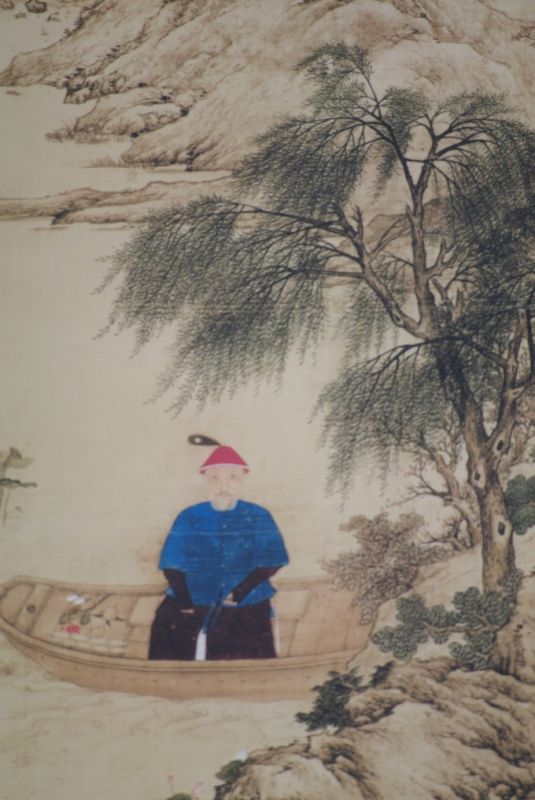 Chinesische Malereien Mann auf dem Wasser 5