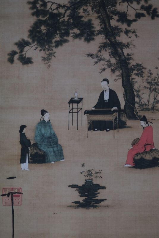 Chinesische Malereien Ting Qin Tu Song Huizong 4