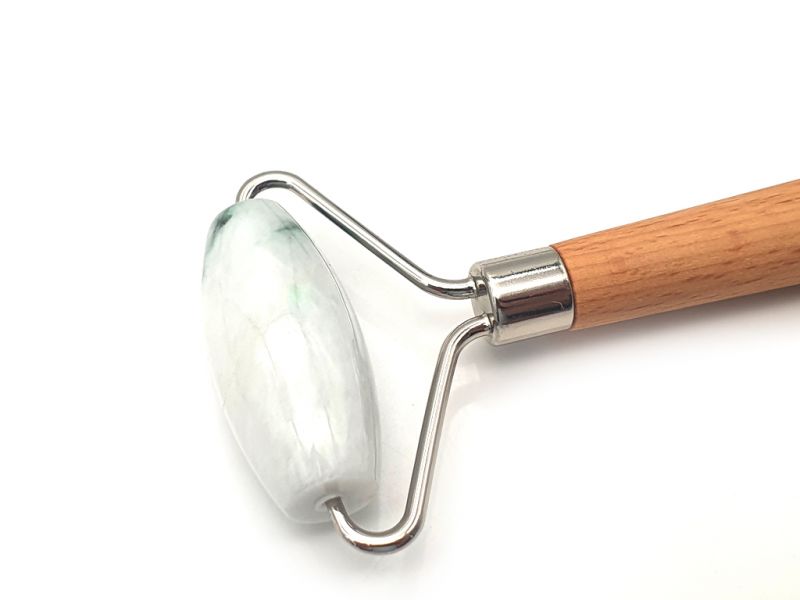 Chinesische Medizin - Jade einfacher Roller in echter Jade - Hellgrün / Transparent 2