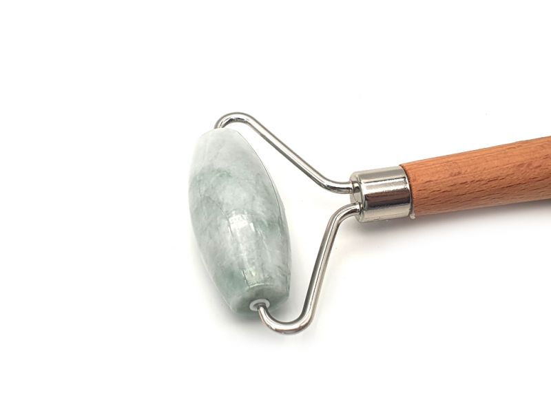 Chinesische Medizin - Jade einfacher Roller in echter Jade - Hellgrün / Transparent 2