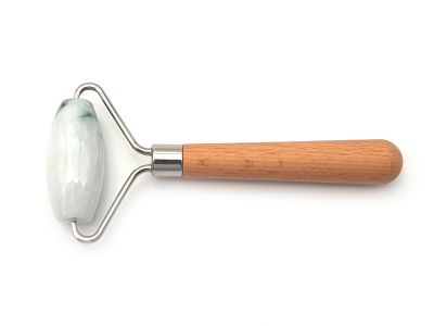 Chinesische Medizin - Jade einfacher Roller in echter Jade - Hellgrün / Transparent