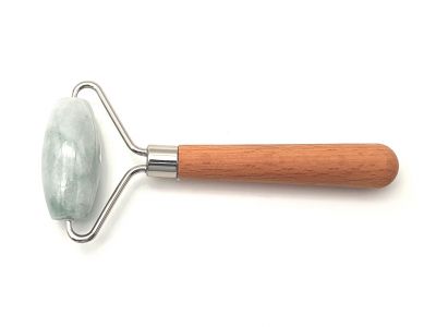 Chinesische Medizin - Jade einfacher Roller in echter Jade - Hellgrün / Transparent