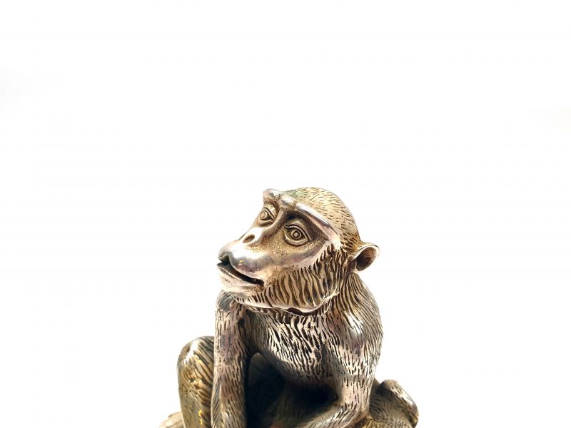 Chinesische Metall-Statue Affe 2