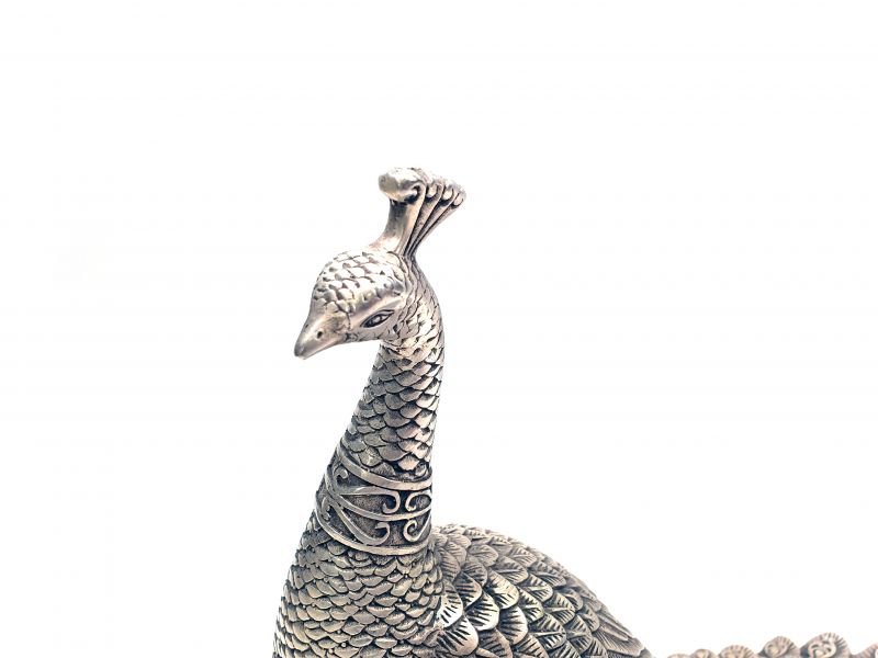 Chinesische Metall-Statue Pfau 2