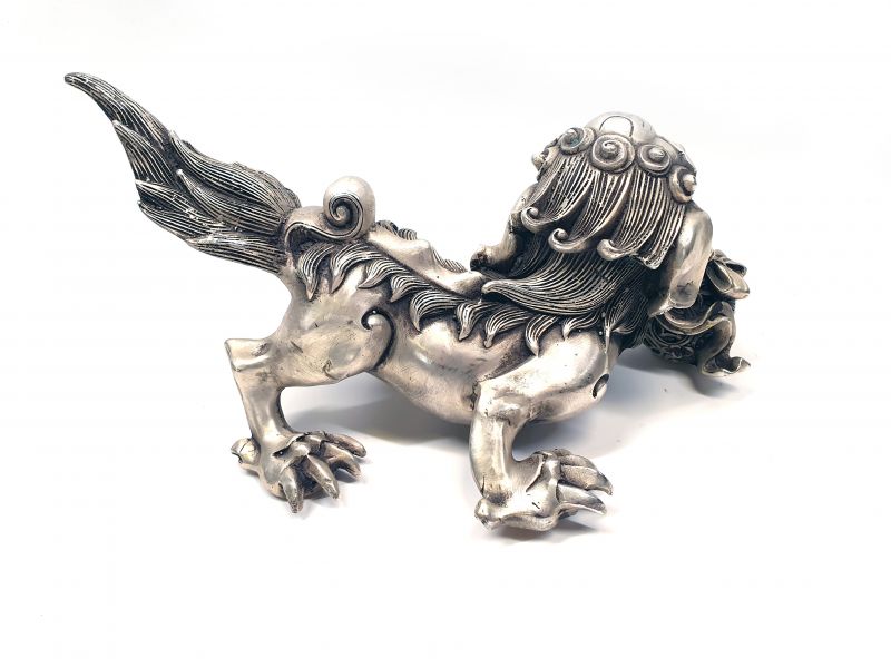 Chinesische Metall-Statue - Wächterlöwe 2 3
