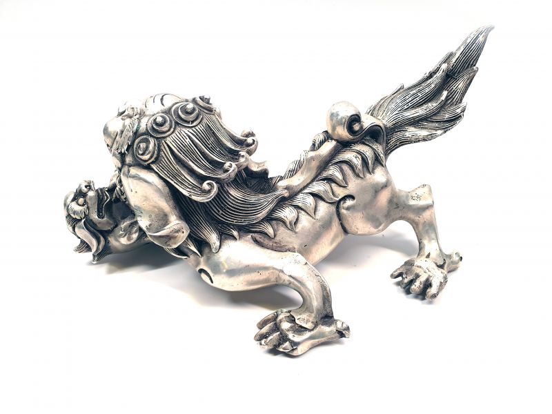 Chinesische Metall-Statue Wächterlöwe 4
