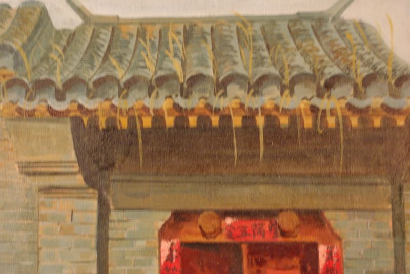 Chinesische Ölgemaldes auf Leinwand Hutong 5