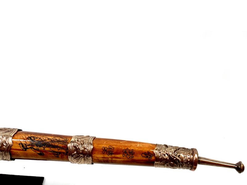 Chinesische Pfeife - Knochen, Holz, Metall und Perlmutt 4