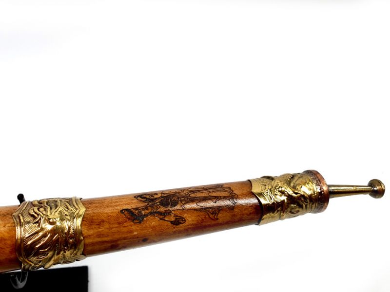 Chinesische Pfeife - Knochen, Holz, Metall und Perlmutt - Drache 4