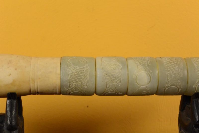 Chinesische Pinsel Stein Jade / Fisch 2 3